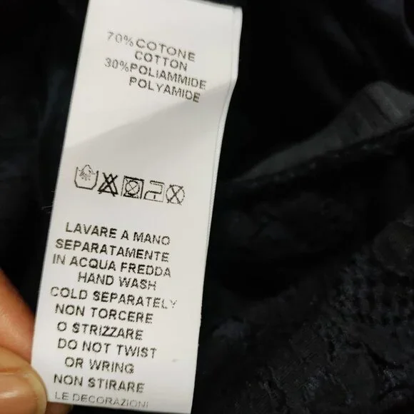 Pho Firenze M Black Lace Ruffle Maxi Dress With Open Back Embellished Straps - Picture 11 of 16